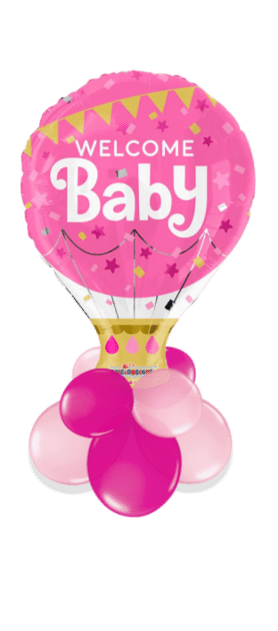 Welcome Baby Girl Hot Air Balloon Balloon