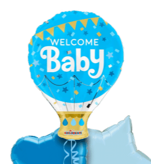 Welcome Baby Boy Hot Air Balloon Balloon