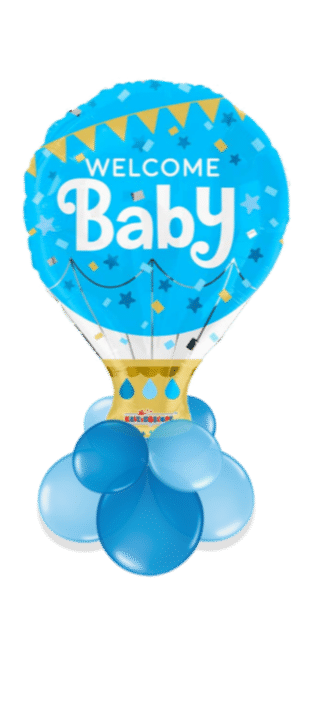 Welcome Baby Boy Hot Air Balloon Balloon
