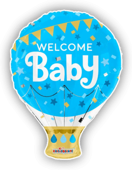 Welcome Baby Boy Hot Air Balloon