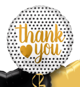 Thank You Gold Script and Dots Balloon