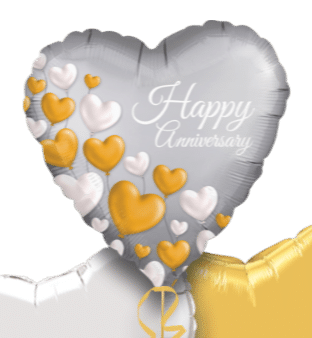 Anniversary Platinum Hearts Balloon