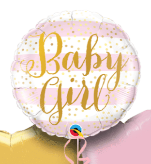 Baby Girl Pink Stripes Balloon