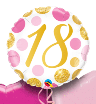 18 Pink and Gold Dots Balloon