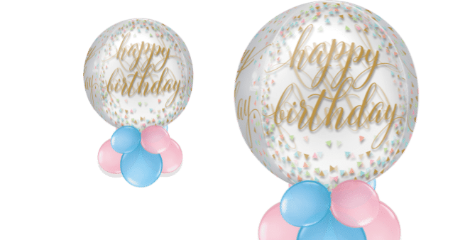 Happy Birthday Script Orbz Balloon