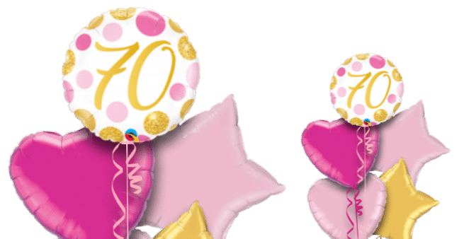 70 Pink and Gold Dots Balloon