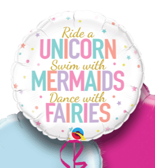 Unicorn Mermaid Fairies Messages Balloon