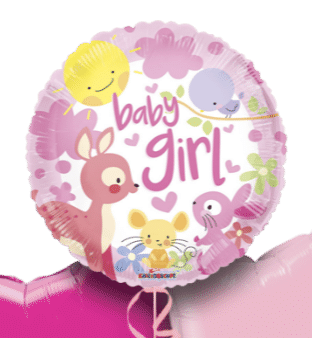 Baby Girl Woodland Animals Balloon