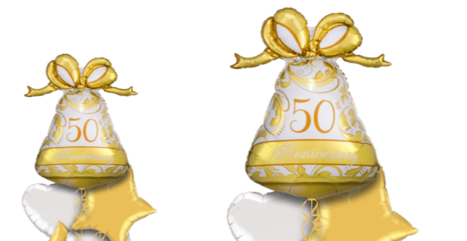 50th Anniversary Gold Bell Balloon