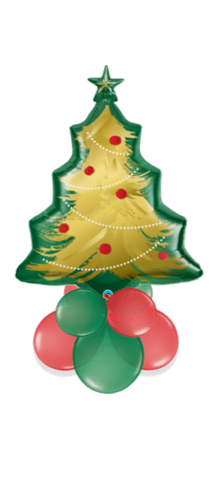 Christmas Tree Brushed Gold Balloon