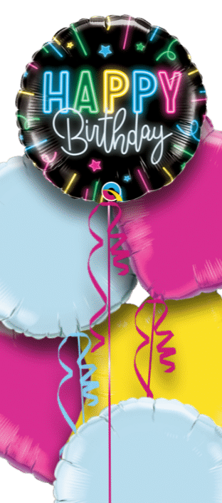 Happy Birthday Neon Glow Balloon