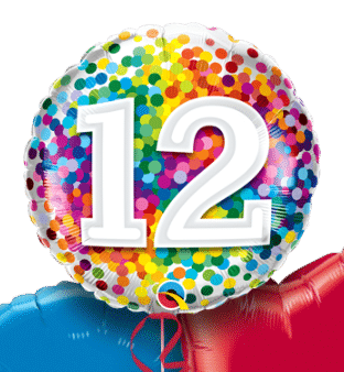 12 Rainbow Confetti Balloon