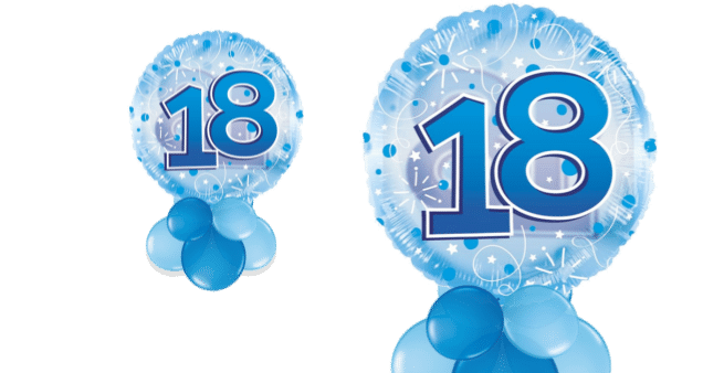 Jumbo Blue Streamers 18th Birthday Balloon
