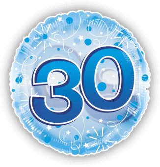 Jumbo Blue Streamers 30th Birthday