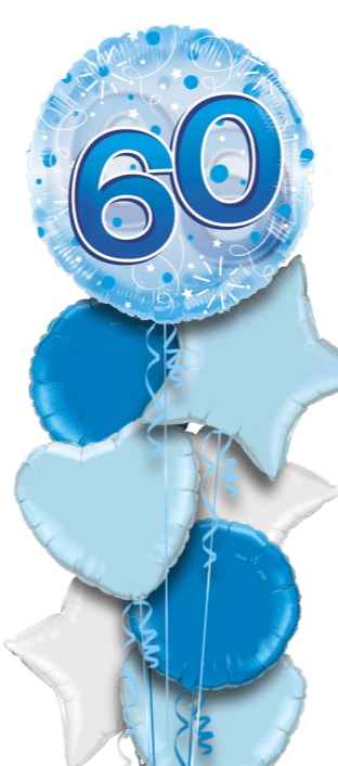Jumbo Blue Streamers 60th Birthday Balloon