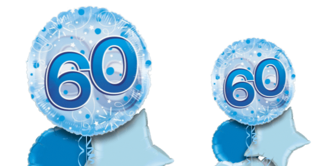 Jumbo Blue Streamers 60th Birthday Balloon