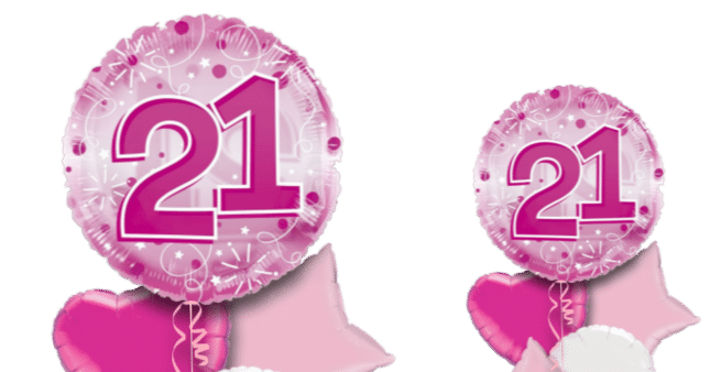 Jumbo Pink Streamers 21st Birthday Balloon