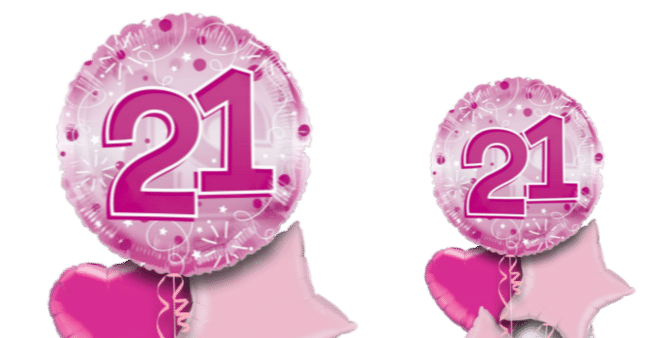 Jumbo Pink Streamers 21st Birthday Balloon