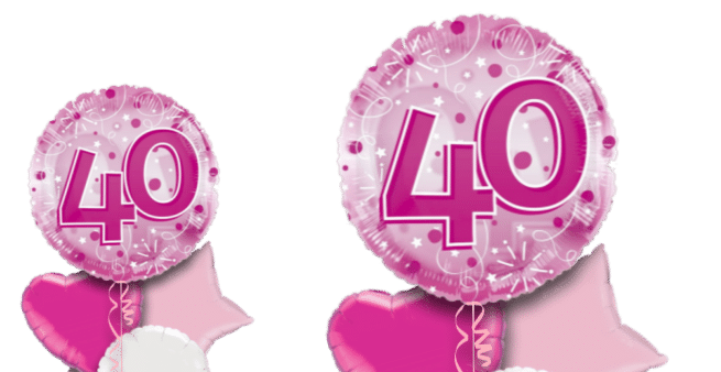 Jumbo Pink Streamers 40th Birthday Balloon