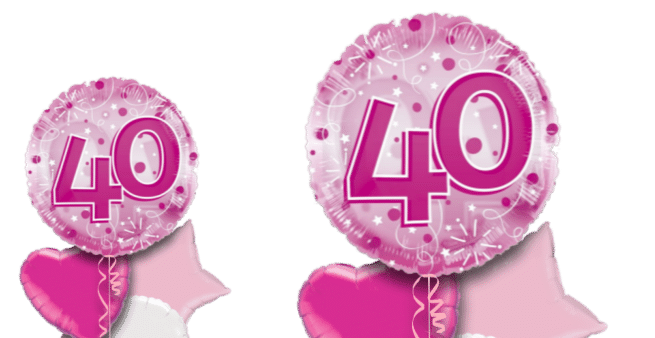 Jumbo Pink Streamers 40th Birthday Balloon