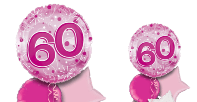 Jumbo Pink Streamers 60th Birthday Balloon