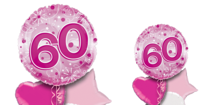 Jumbo Pink Streamers 60th Birthday Balloon
