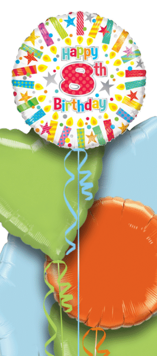 Colourful 8th Birthday Balloon