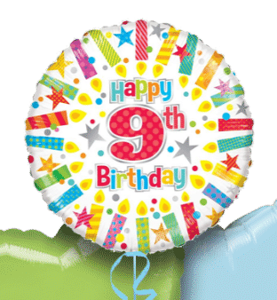 Colourful 9th Birthday Balloon