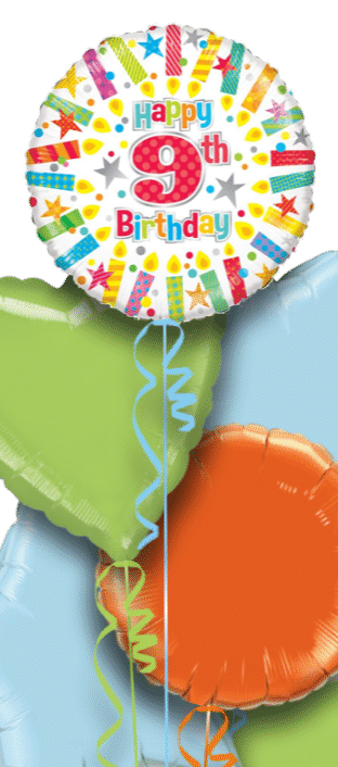 Colourful 9th Birthday Balloon
