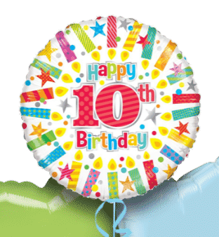 Colourful 10th Birthday Balloon