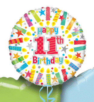 Colourful 11th Birthday Balloon