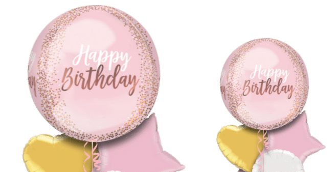 Blush Birthday Orbz Balloon