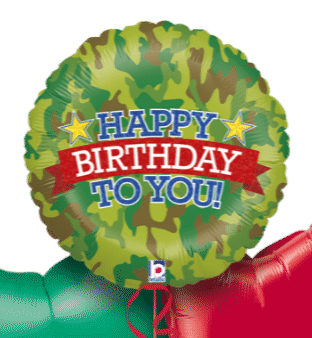 Happy Birthday Camo Balloon