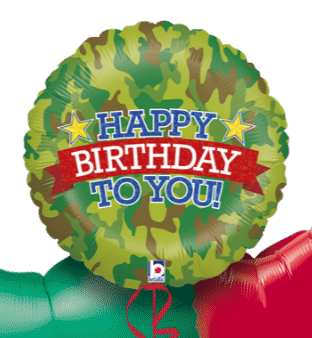 Happy Birthday Camo Balloon