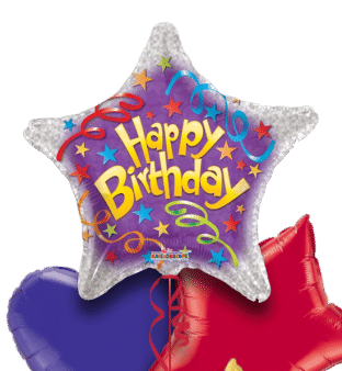 Happy Birthday Streamers Star Balloon