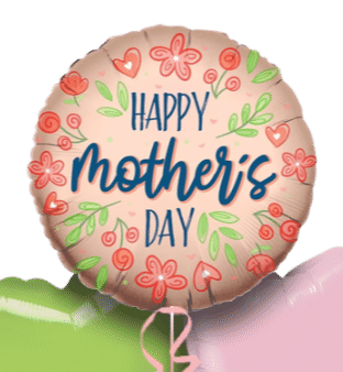 Mothers Day Rose Gold Flowers Balloon