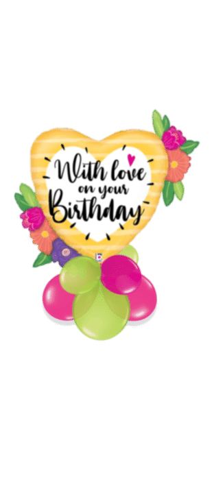 With Love On Birthday Big Heart Balloon