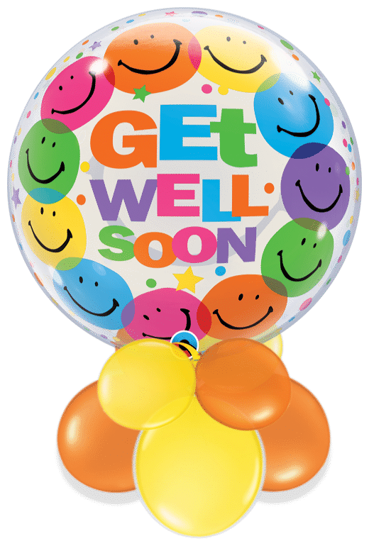 Get Well Soon Smiling Faces Bubble Air Filled Display