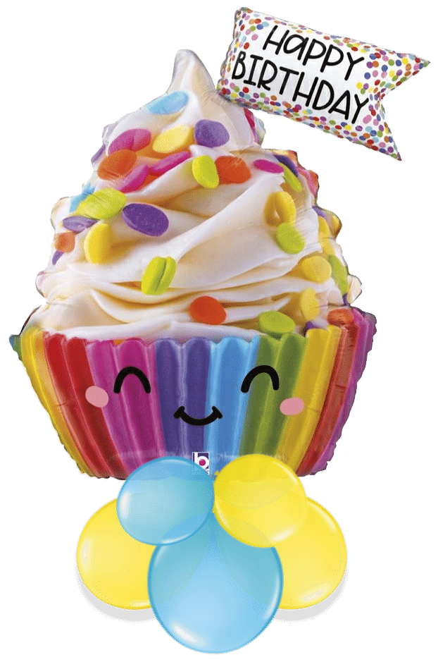 Happy Rainbow Cupcake Air Filled Display