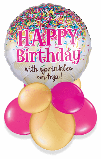Happy Birthday with Sprinkles  Air Filled Display