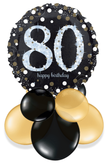 Glimmer Confetti 80th Birthday Air Filled Display