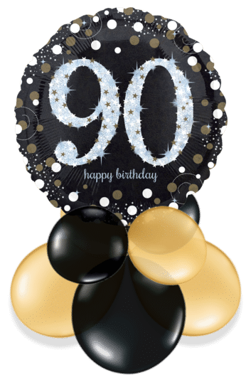 Glimmer Confetti 90th Birthday Air Filled Display