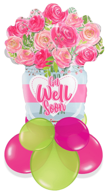 Get Well Flowers Vase Air Filled Display