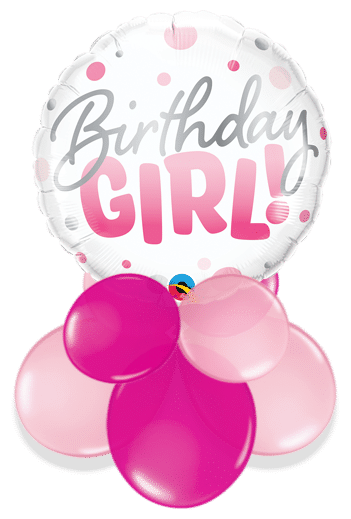 Birthday Girl Pink Spots Air Filled Display