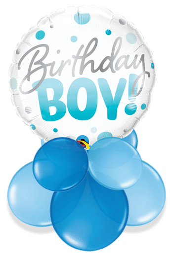 Birthday Boy Blue Spots Air Filled Display