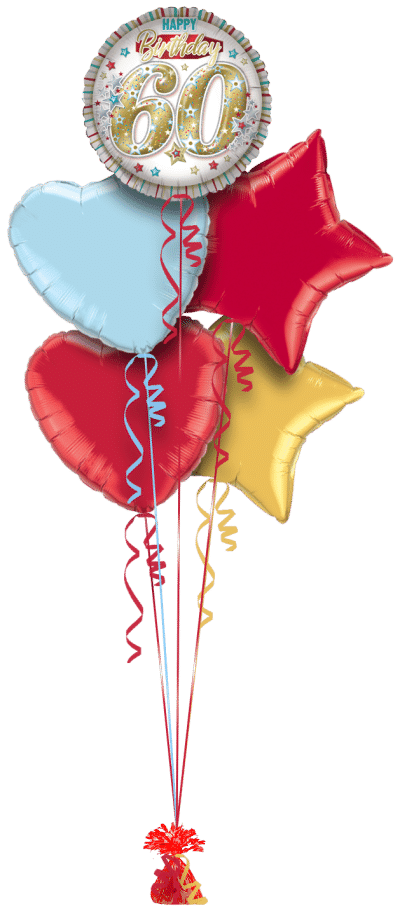 Happy 60th Birthday Balloon Bunch