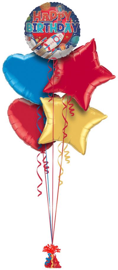 Birthday Spaceship Balloon Bunch