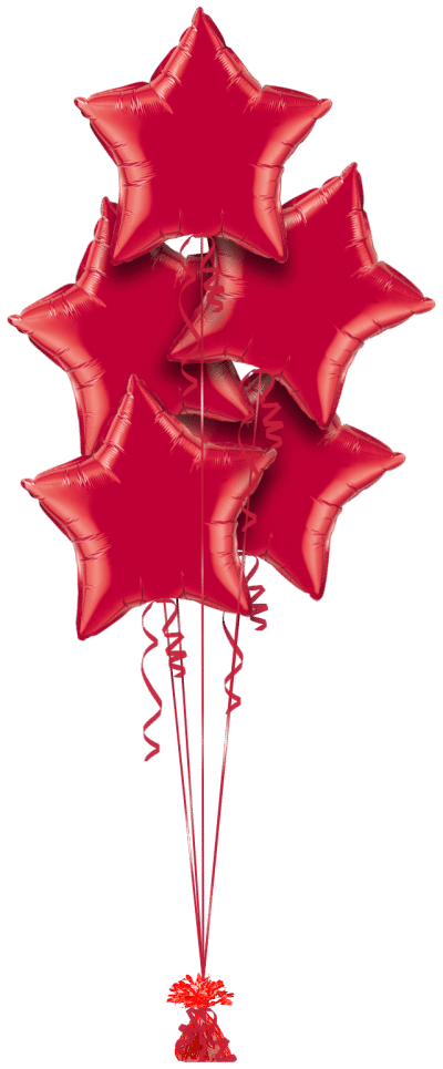 Red Star Bouquet Balloon Bunch