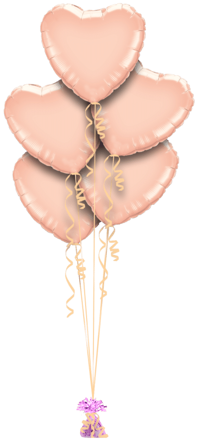 Rose Gold Heart Bouquet Balloon Bunch