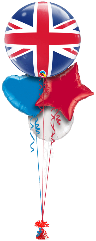 Union Flag Bubble Balloon Bunch